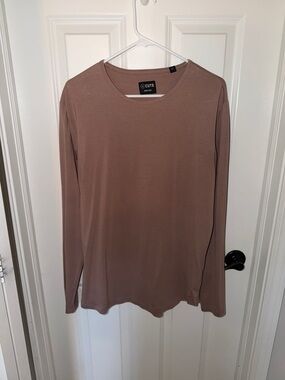Cuts Clothing Men's Long Sleeve Tee in Mauve Brown